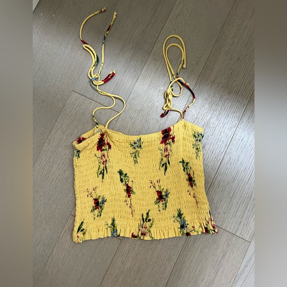 LA Hearts yellow tank top with ties